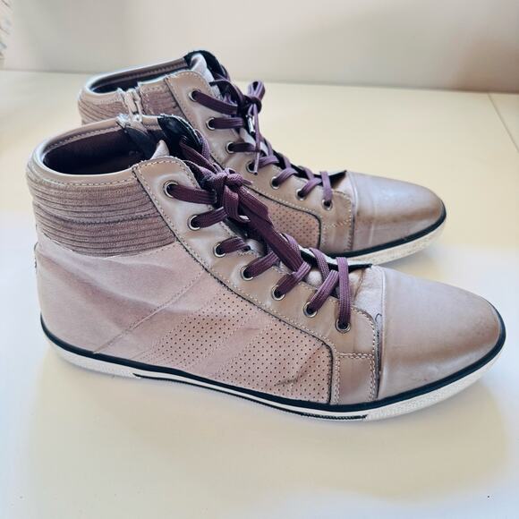 MENS KENNETH COLE Rubber Grey Brown White Lace Up High Top Sneakers Shoes 10 - Picture 9 of 12